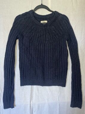 UGG Navy Ribbed Cable Crewneck Sweater